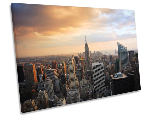 HANDMADE *Various Sizes* NEW YORK CITY SKYLINE CITYSCAPE Box Canvas Wall Art
