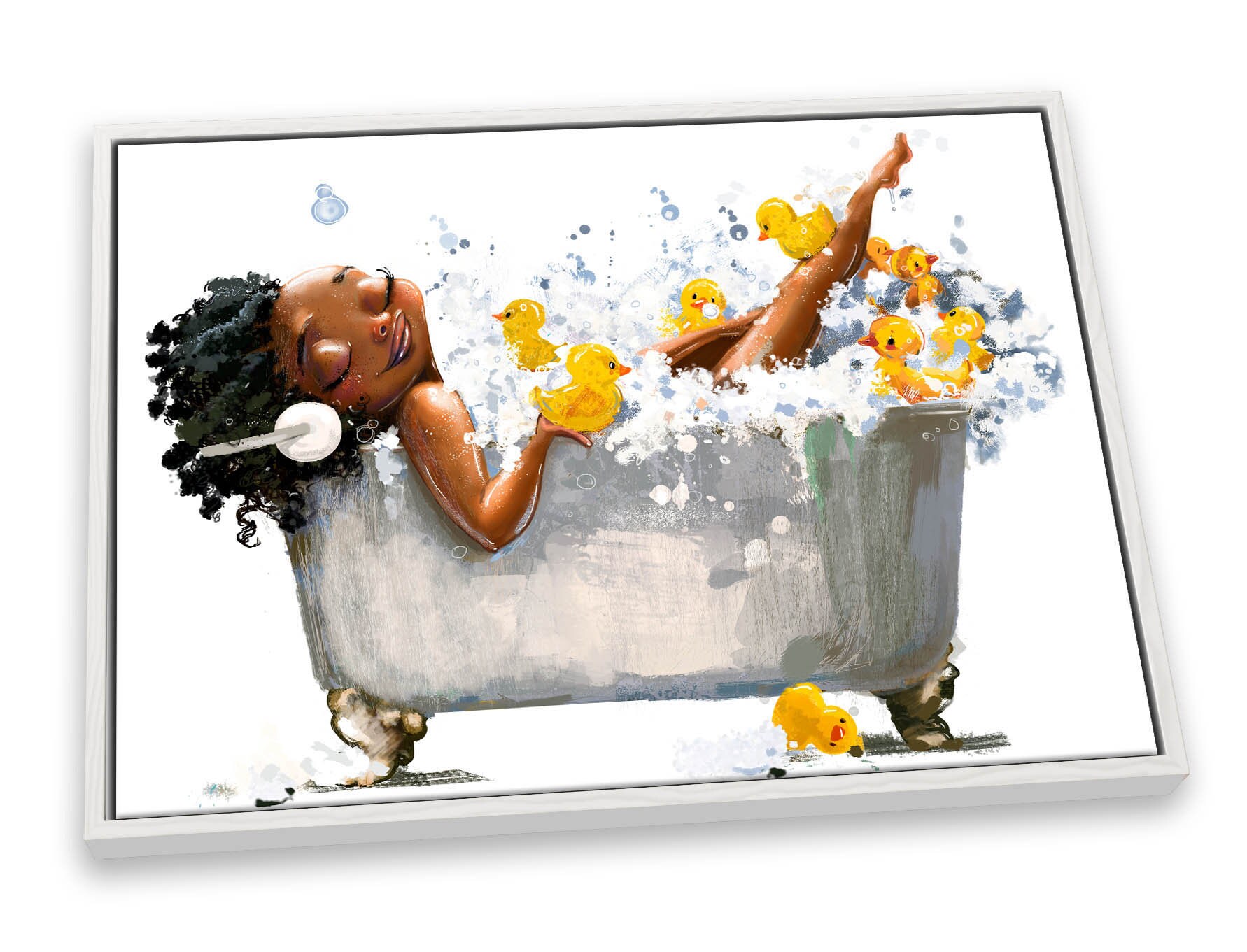 Bath Tub Bathroom Modern CANVAS FLOATER FRAME Wall Art Print Etsy