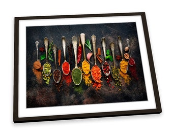 Spoons Spices Kitchen Modern FRAMED ART PRINT Picture Poster Artwork