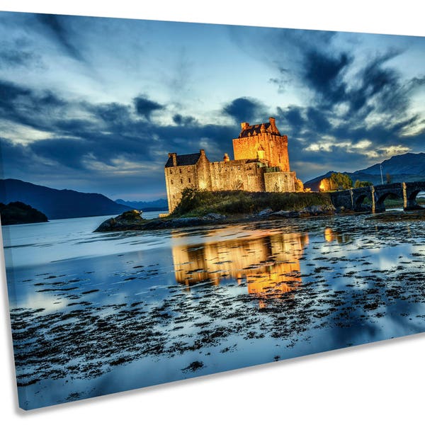 Eilean Donan Castle Scotland Print CANVAS WALL ART Picture Framed