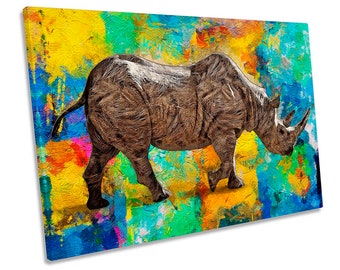 Rhino Modern CANVAS WALL ART Picture Print