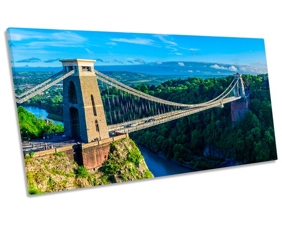 UK Canvas Wall Art Picture Print Clifton Bridge Sunset Bristol