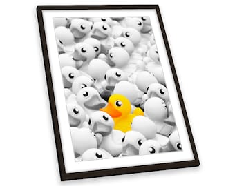 Yellow Rubber Duck Bathroom FRAMED ART PRINT Picture Portrait Artwork