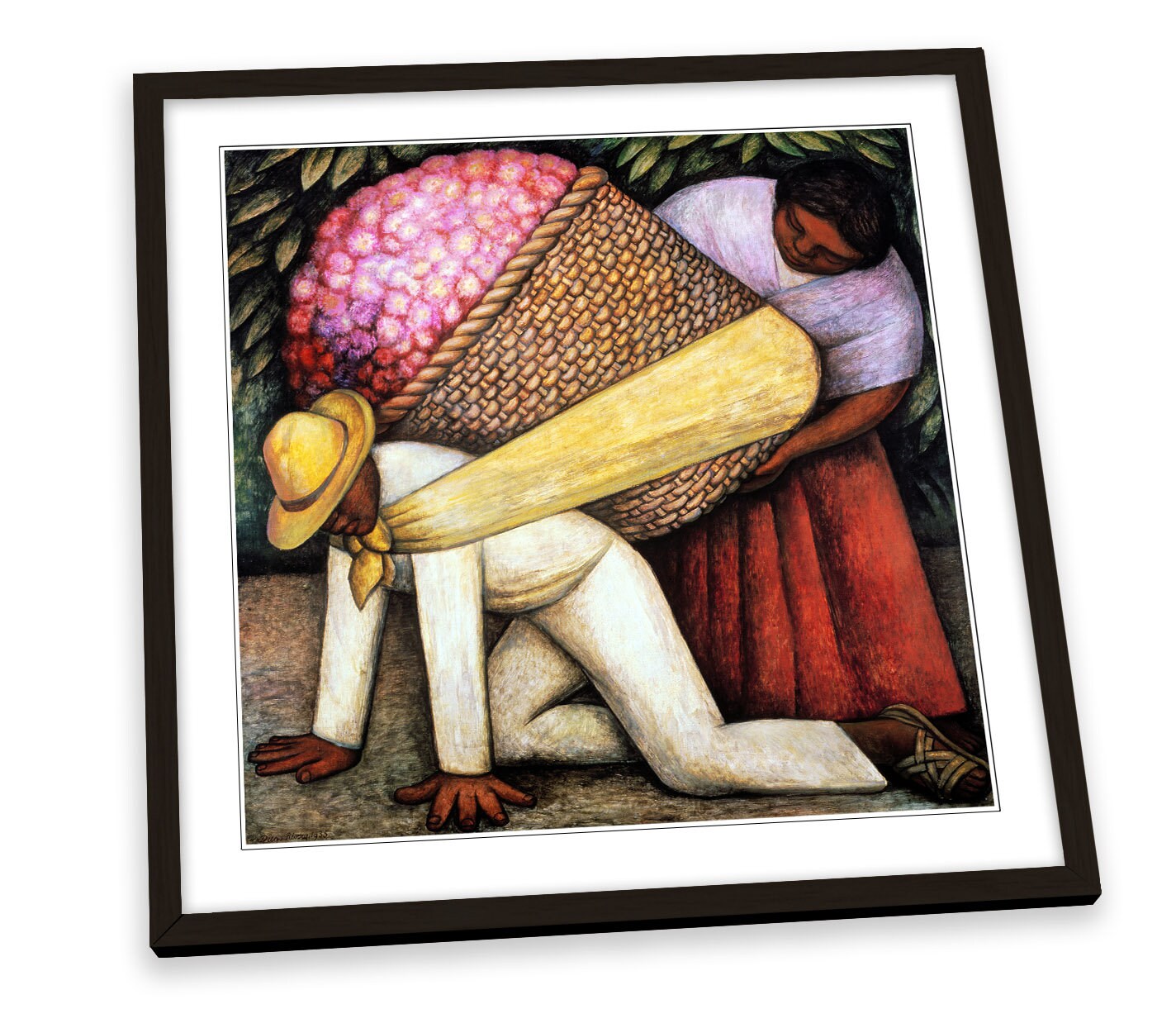 Diego Rivera The Flower Carrier FRAMED ART PRINT Picture Square Artwork Etsy France