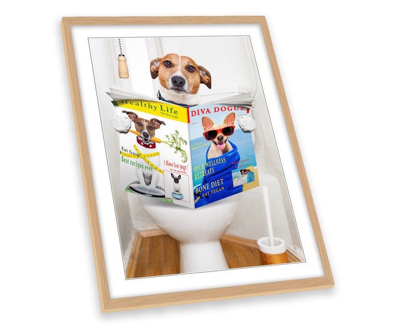 Jack Russell Terrier Toilet FRAMED ART PRINT Picture Portrait Etsy