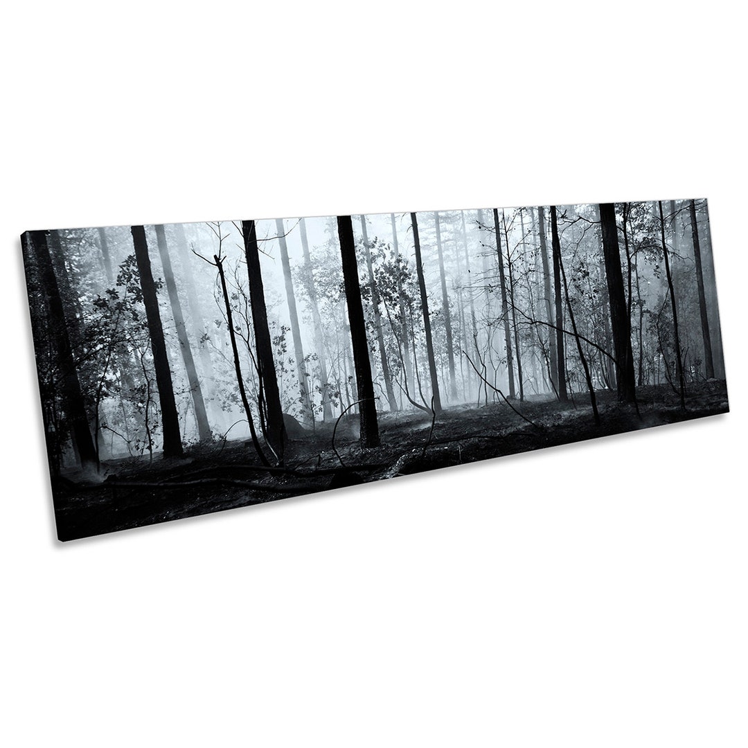 Dark Forest Misty Landscape Trees CANVAS WALL ART Pano Framed Print - Etsy