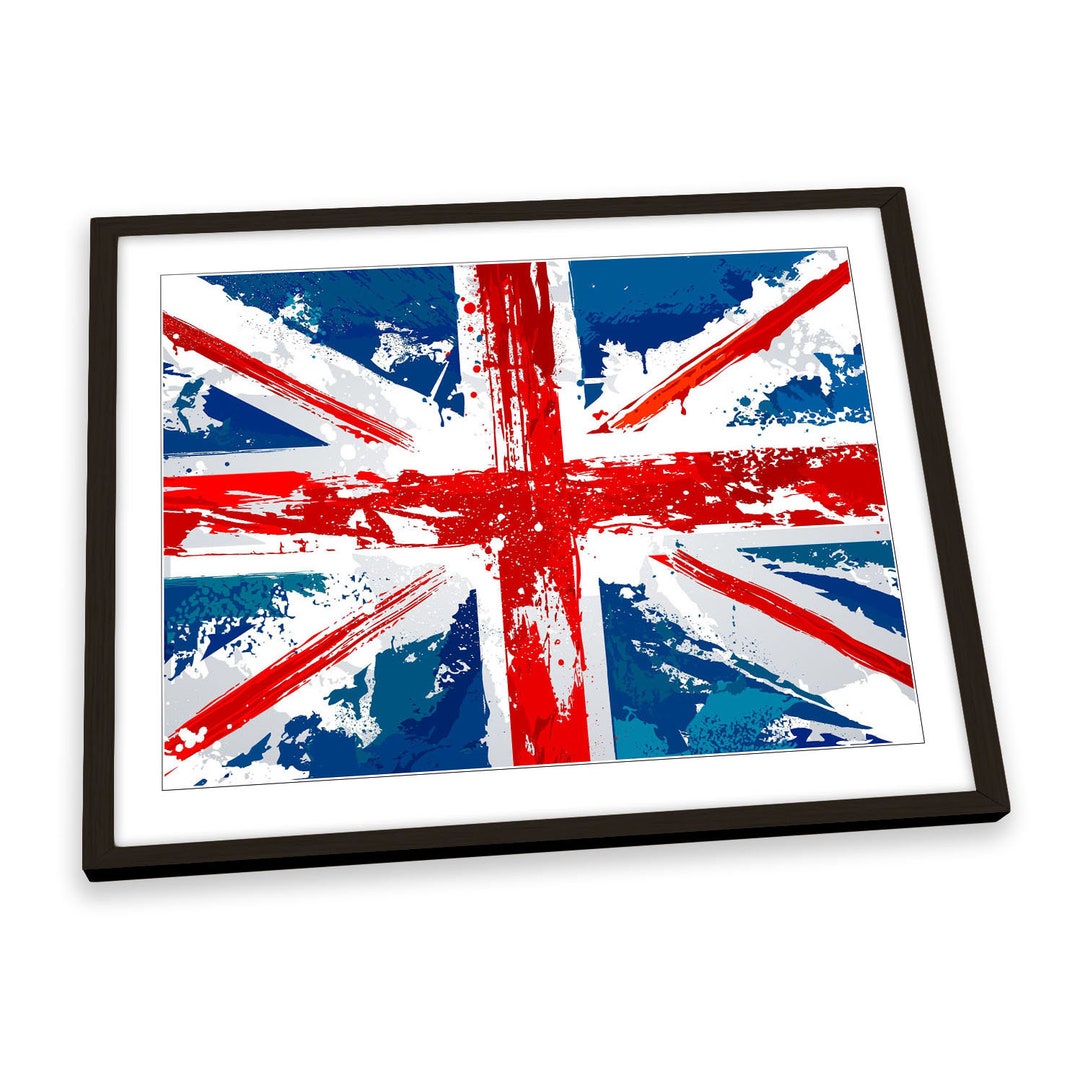 Union Jack Flag Grunge FRAMED ART PRINT Picture Artwork - Etsy.de