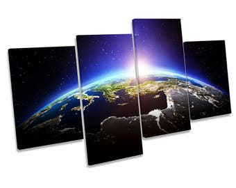 Planet Earth Space Astronomy Print CANVAS WALL ART Multi Panel Picture