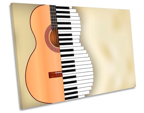 Guitar Piano Keys Music Picture CANVAS WALL ART Print Etsy