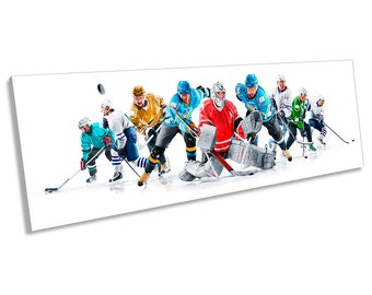 Ice Hockey Players Sports Panorama CANVAS WALL ART Print Picture