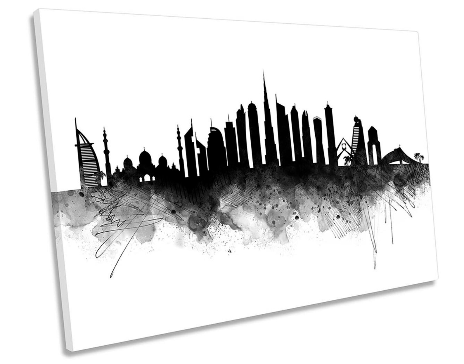Dubai Abstract City Skyline CANVAS WALL ART Picture Print Etsy