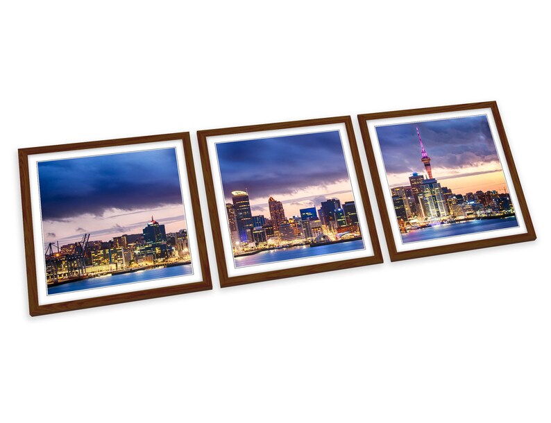 Auckland New Zealand FRAMED ART PRINTS Set Picture Poster Square Artwork