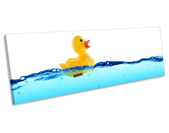 Rubber Duck Water Bathroom CANVAS WALL ART Four Panel Print