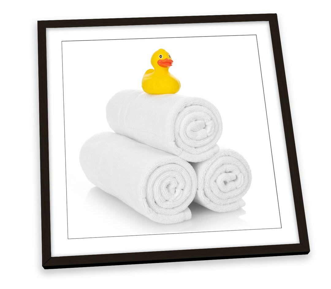 Rubber Duck Towels Bathroom White FRAMED ART PRINT Picture Etsy