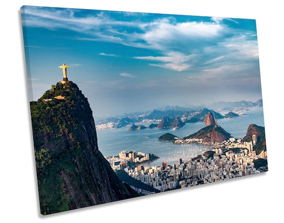 Rio de Janeiro City CANVAS WALL ART DECO LARGE READY TO HANG NIGHT all sizes