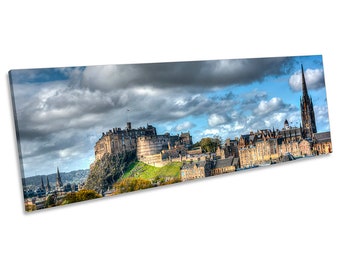 Edinburgh Castle Skyline Picture Panoramic CANVAS WALL ART Print