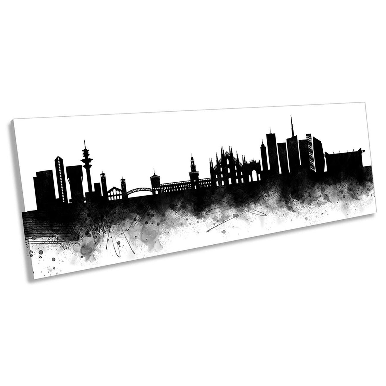 Milan Abstract City Skyline Panorama CANVAS WALL ART Print Picture