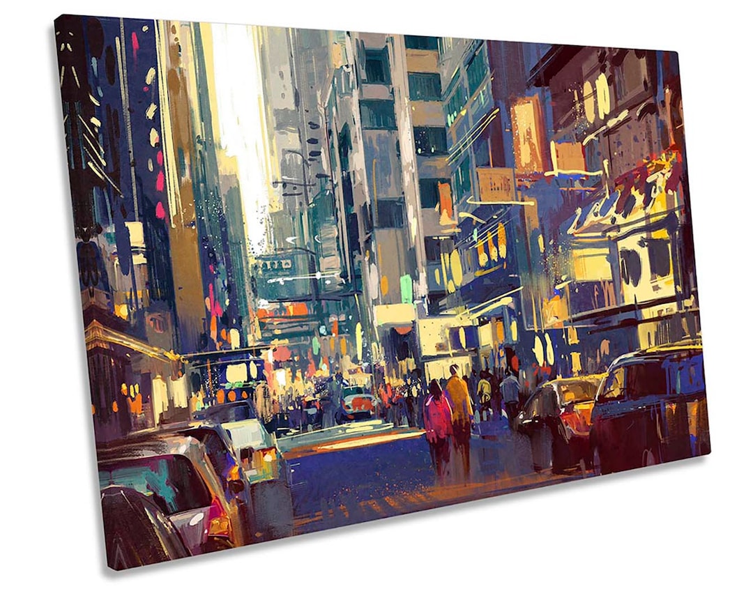 Abstract City Life Urban CANVAS WALL ART Picture Print Etsy
