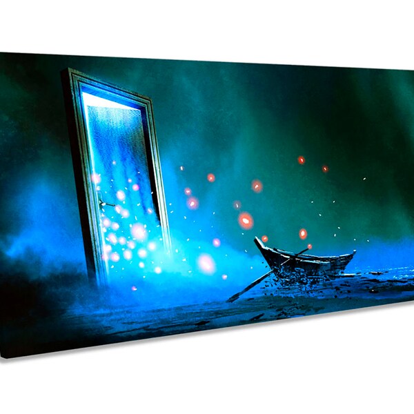 Mirror Seascape Boat Bathroom Panoramic CANVAS WALL ART Print Picture