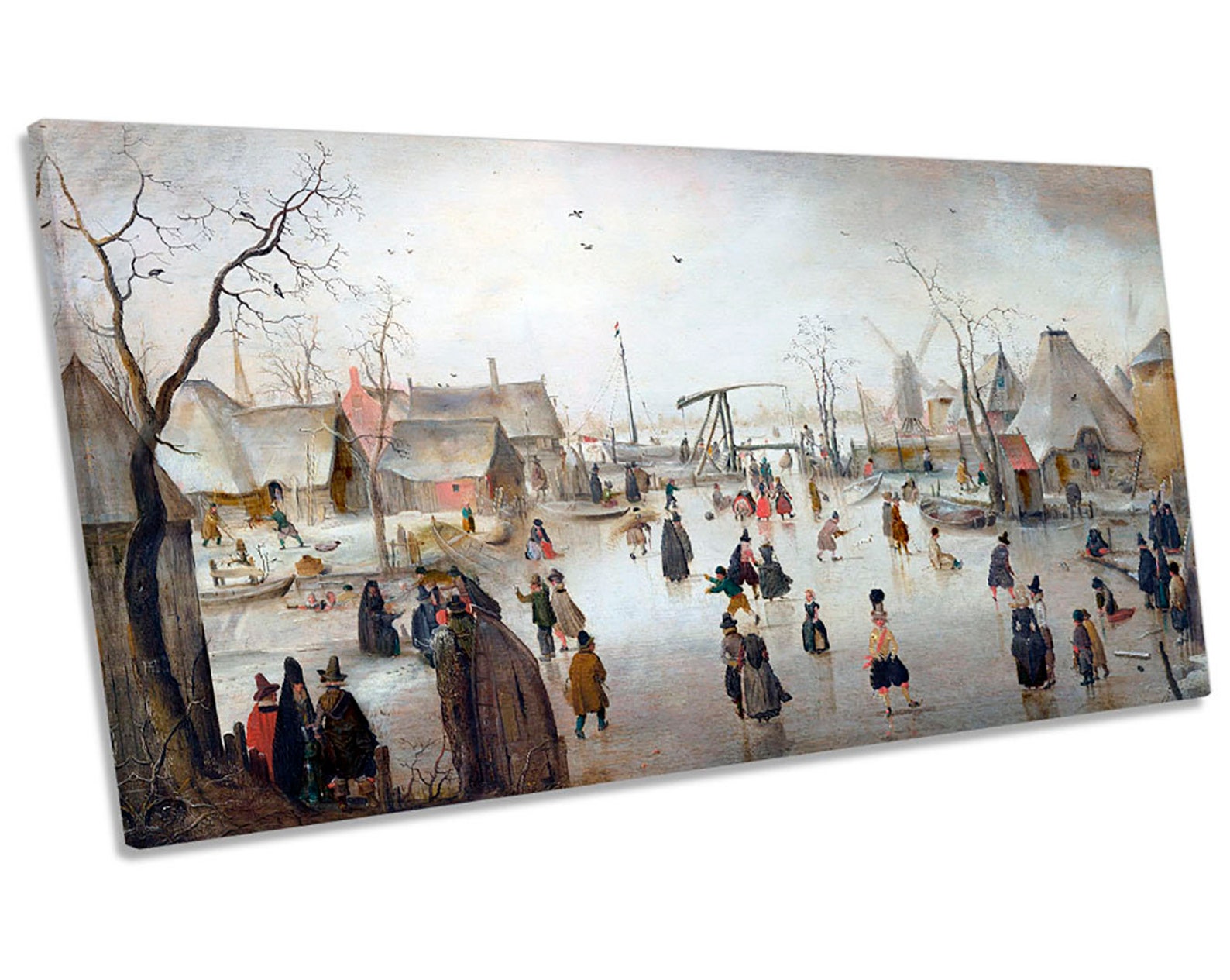 Hendrick Avercamp Ice Skating Photo Panoramic CANVAS WALL Hendrick Avercamp Ice Skating Photo Panoramic CANVAS WALL