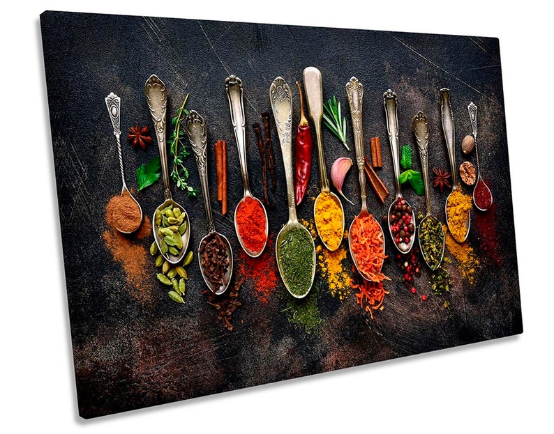 Spoons Spices Kitchen Modern CANVAS WALL ART Picture Print Etsy
