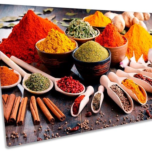 Spoons Spices Kitchen Modern CANVAS WALL ART Picture Print Etsy
