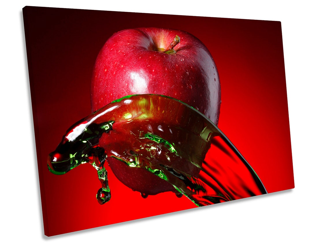 Apple Fruit Kitchen Splash Red CANVAS WALL ART Picture Print Etsy