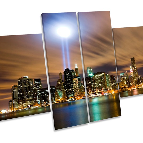 New York City Twin Towers Skyline CANVAS WALL ART Multi Panel Print Picture