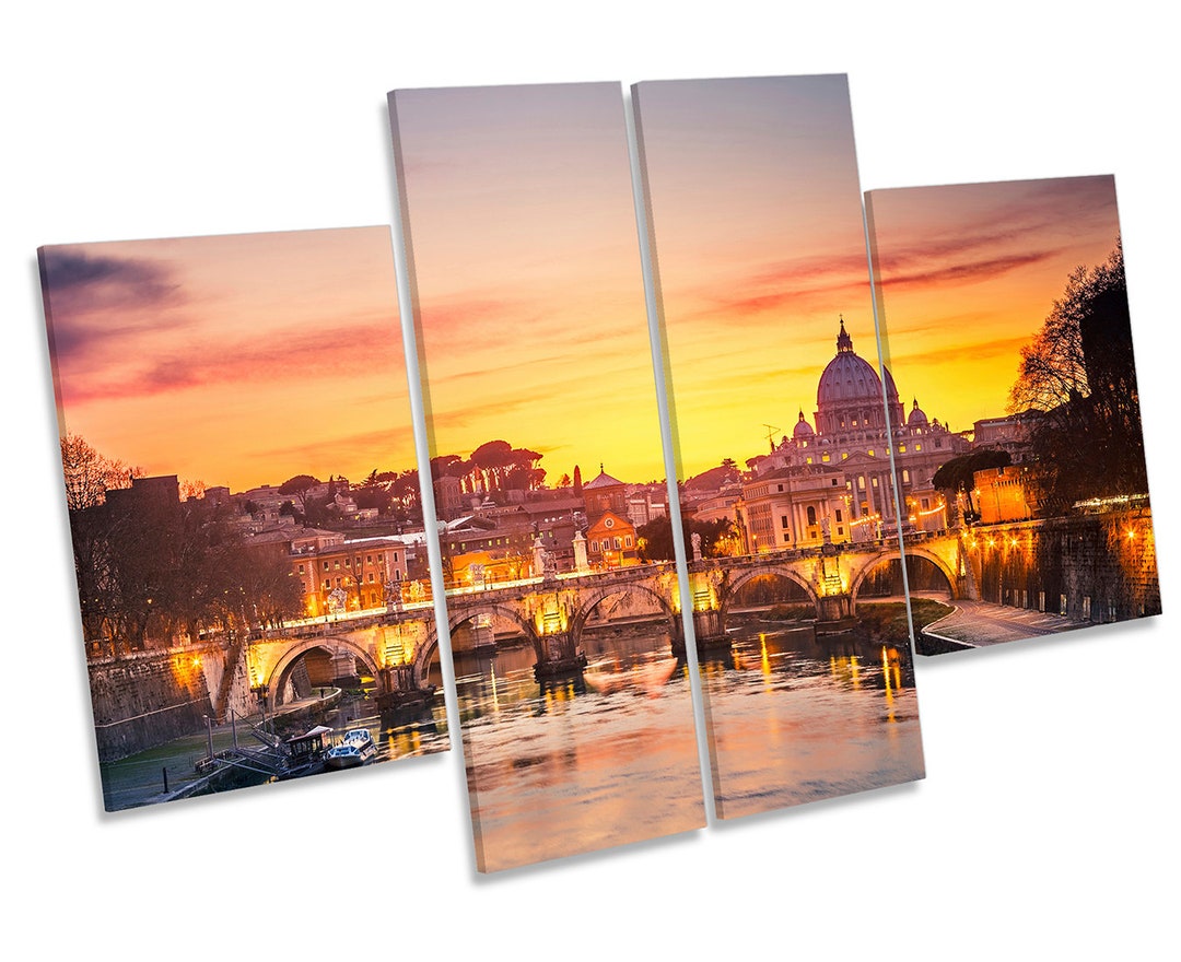 St Peters Cathedral Rome Sunset Italy CANVAS WALL ART Multi - Etsy