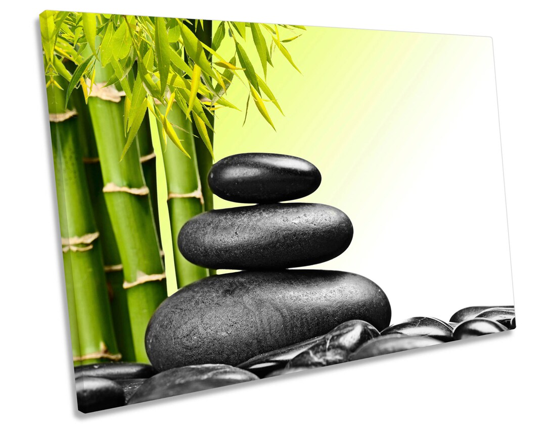 Zen Stones Bamboo Spa Green CANVAS WALL ART Framed Print - Etsy