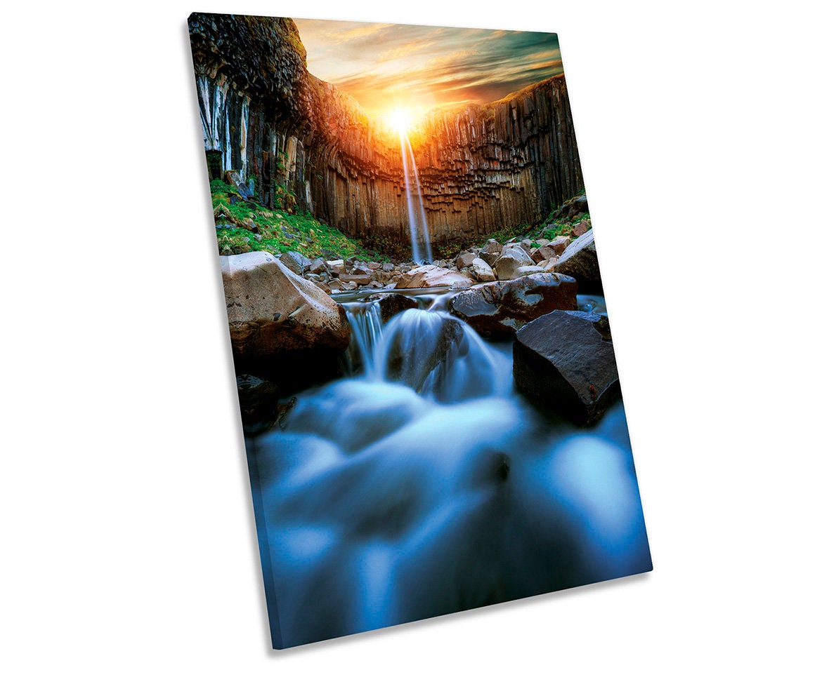 Svartifoss Waterfall Iceland CANVAS WALL ART Portrait Print - Etsy