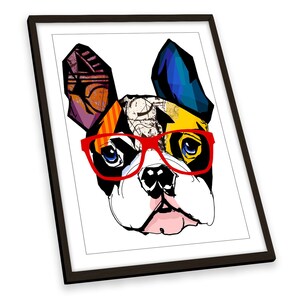 French Bulldog Sunglasses  FRAMED ART PRINT Picture Portrait Artwork