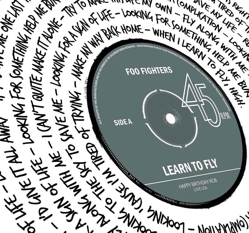 Any Favourite Song Lyrics Vinyl Record CANVAS WALL ART Box Etsy UK