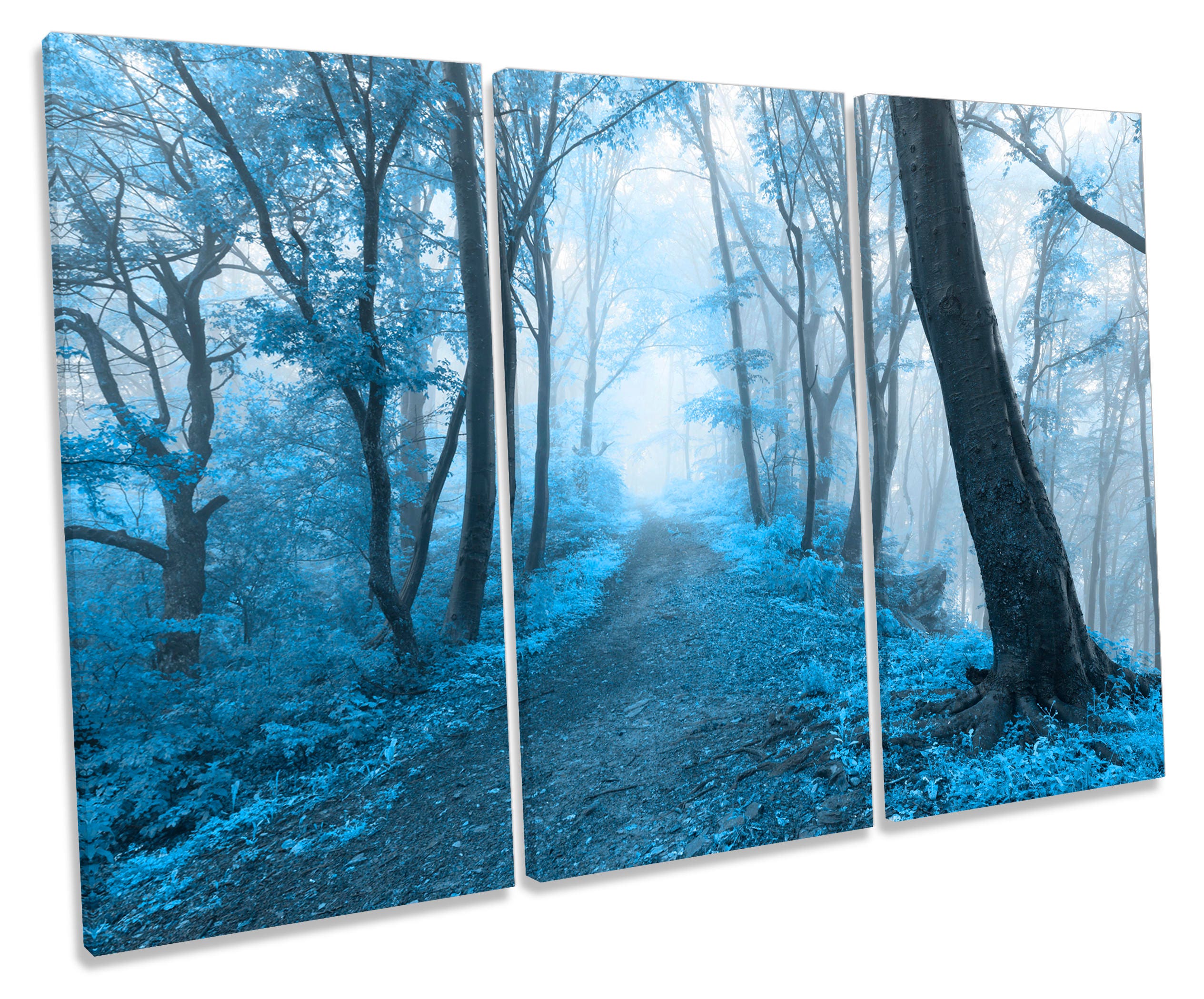 Blue Forest Landscape CANVAS WALL ART Treble Box Frame Print Etsy