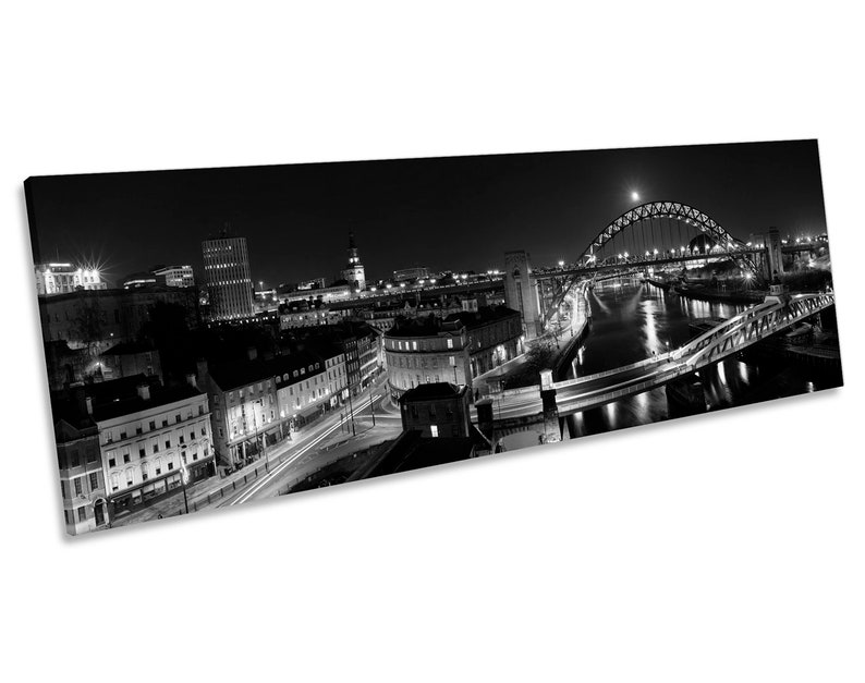 Newcastle Tyne Bridge Quayside Black and White CANVAS WALL ART Etsy UK