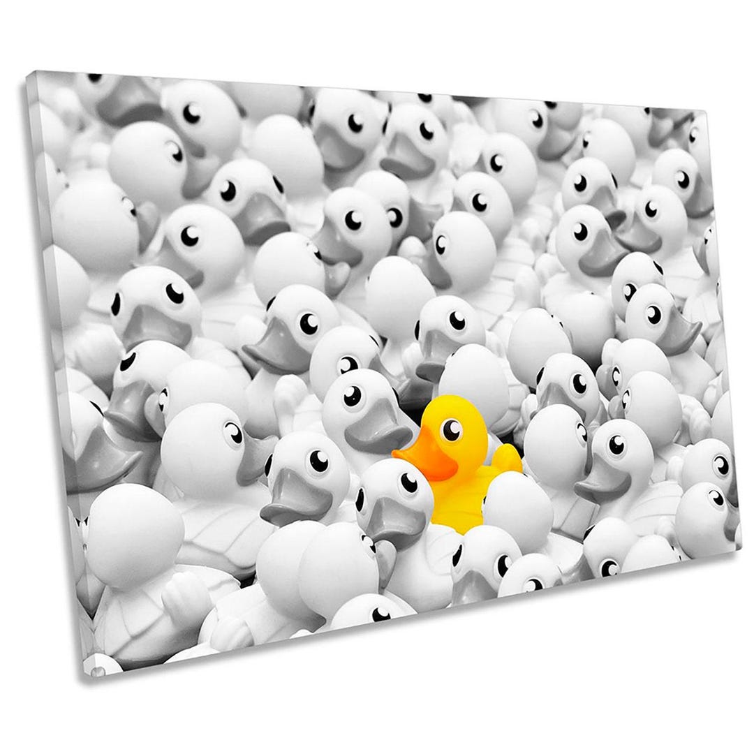 Yellow Rubber Duck Bathroom CANVAS WALL ART Picture Print - Etsy UK