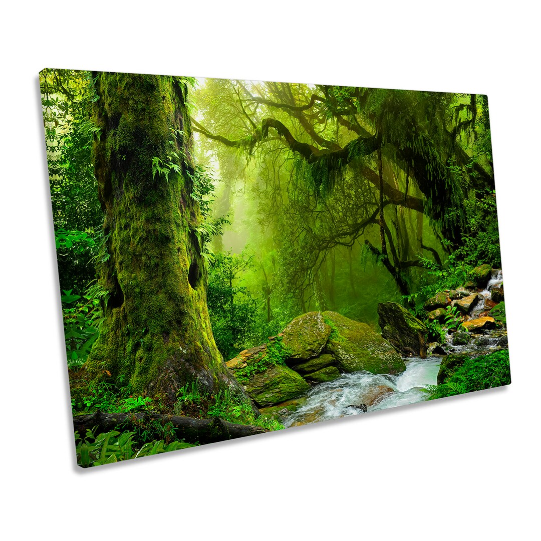 Green Landscape Rain Forest Print CANVAS WALL ART Picture Framed - Etsy