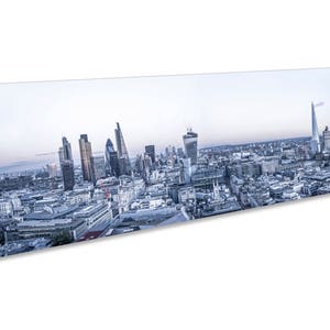 London Cityscape Skyline CANVAS WALL ART Panoramic Framed Print image 1