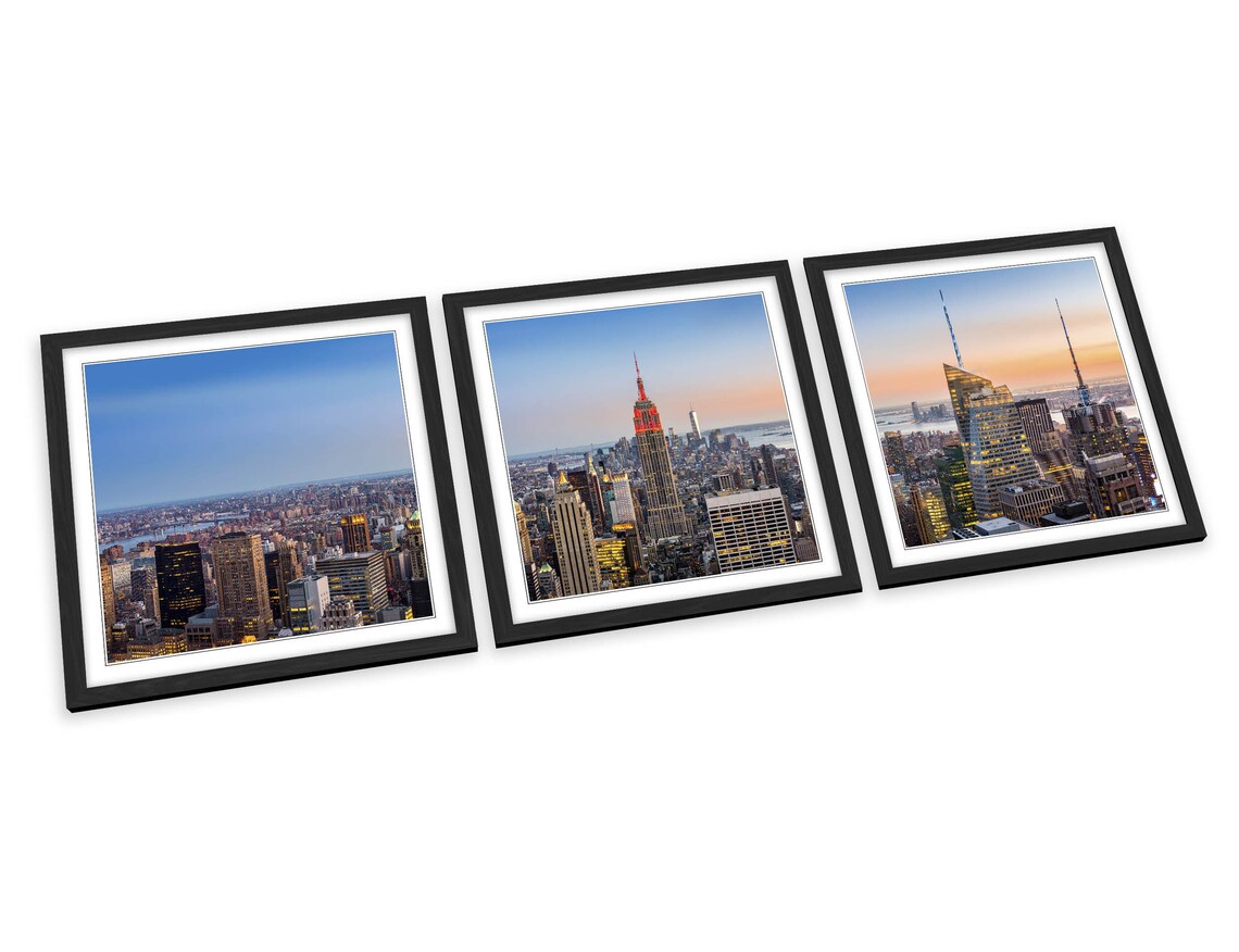 Skyline New York City FRAMED ART PRINTS Set Picture Poster Etsy