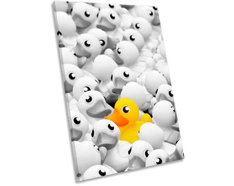 Yellow Rubber Duck Bathroom CANVAS WALL ART Portrait Print Picture