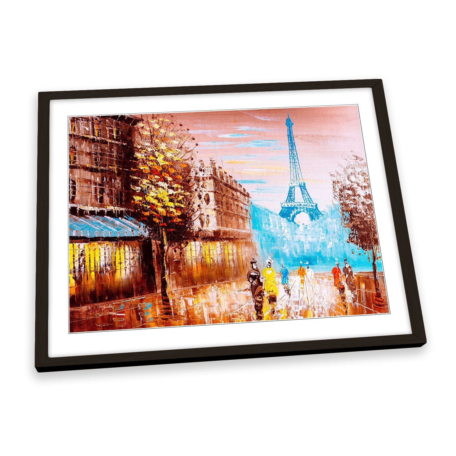 Paris Eiffel Tower Brown City FRAMED ART PRINT Picture Poster Artwork