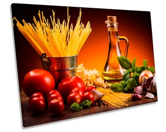 Fresh Italian Pasta Food CANVAS WALL ART Picture Print