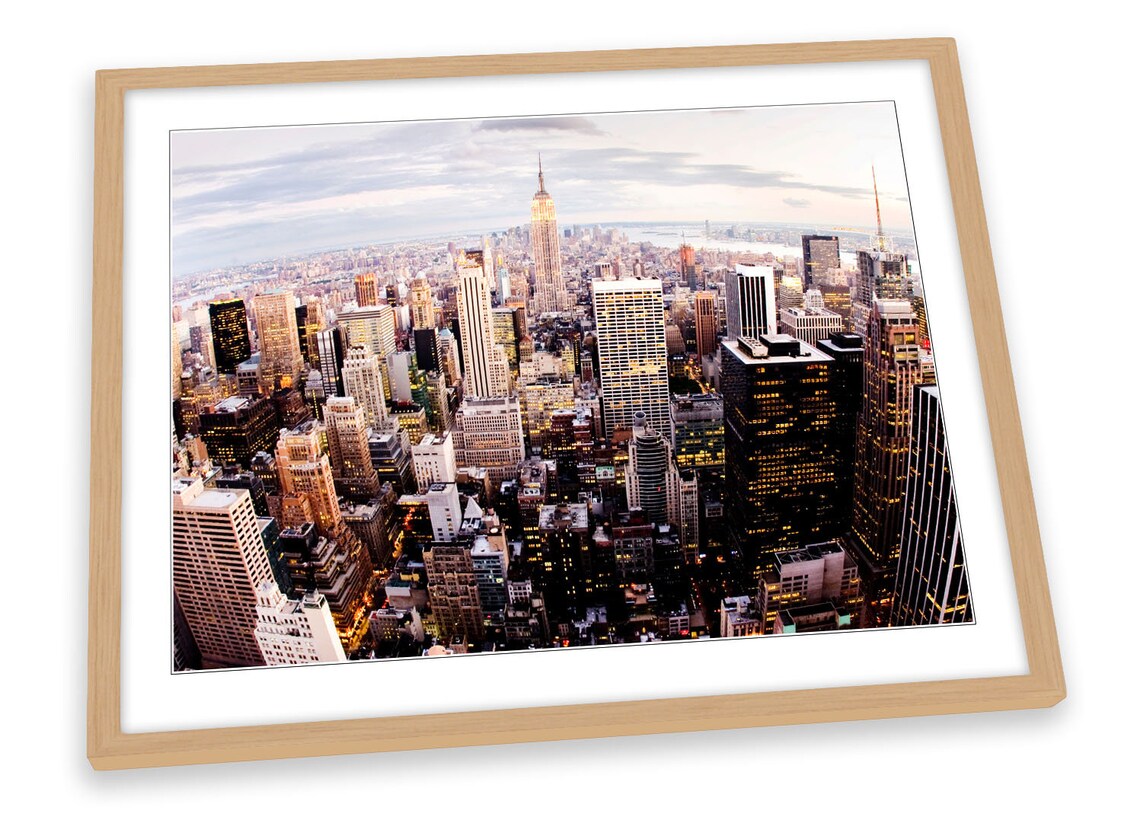 New York City Skyline NYC Framed ART PRINT Picture Poster Etsy