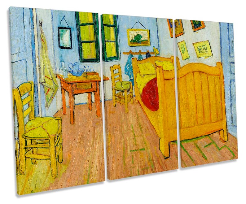 Vincent Van Gogh S Bedroom In Arles Canvas Wall Art Three Panel