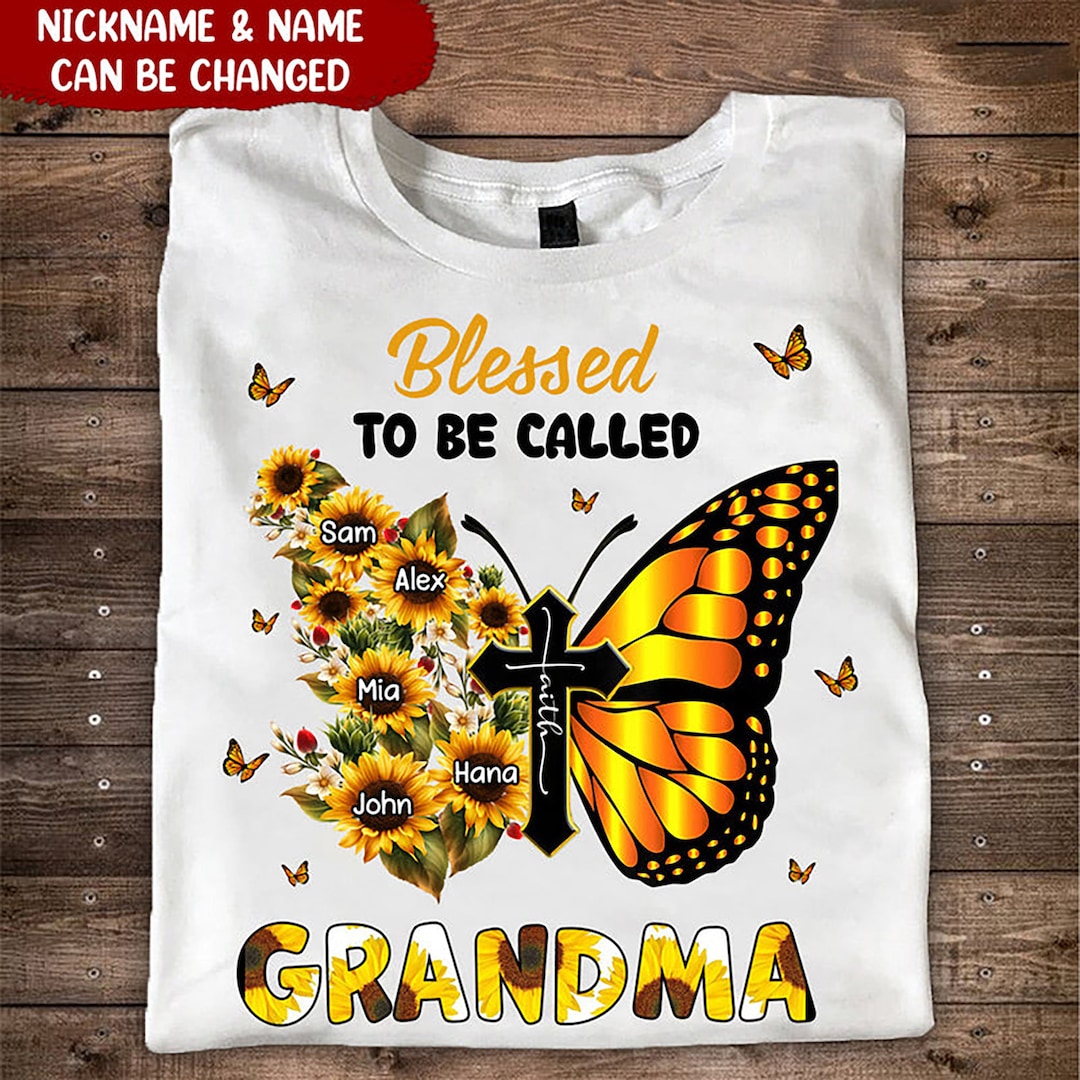 Personalized Blessed to Be Called Grandma T Shirt Gift for - Etsy