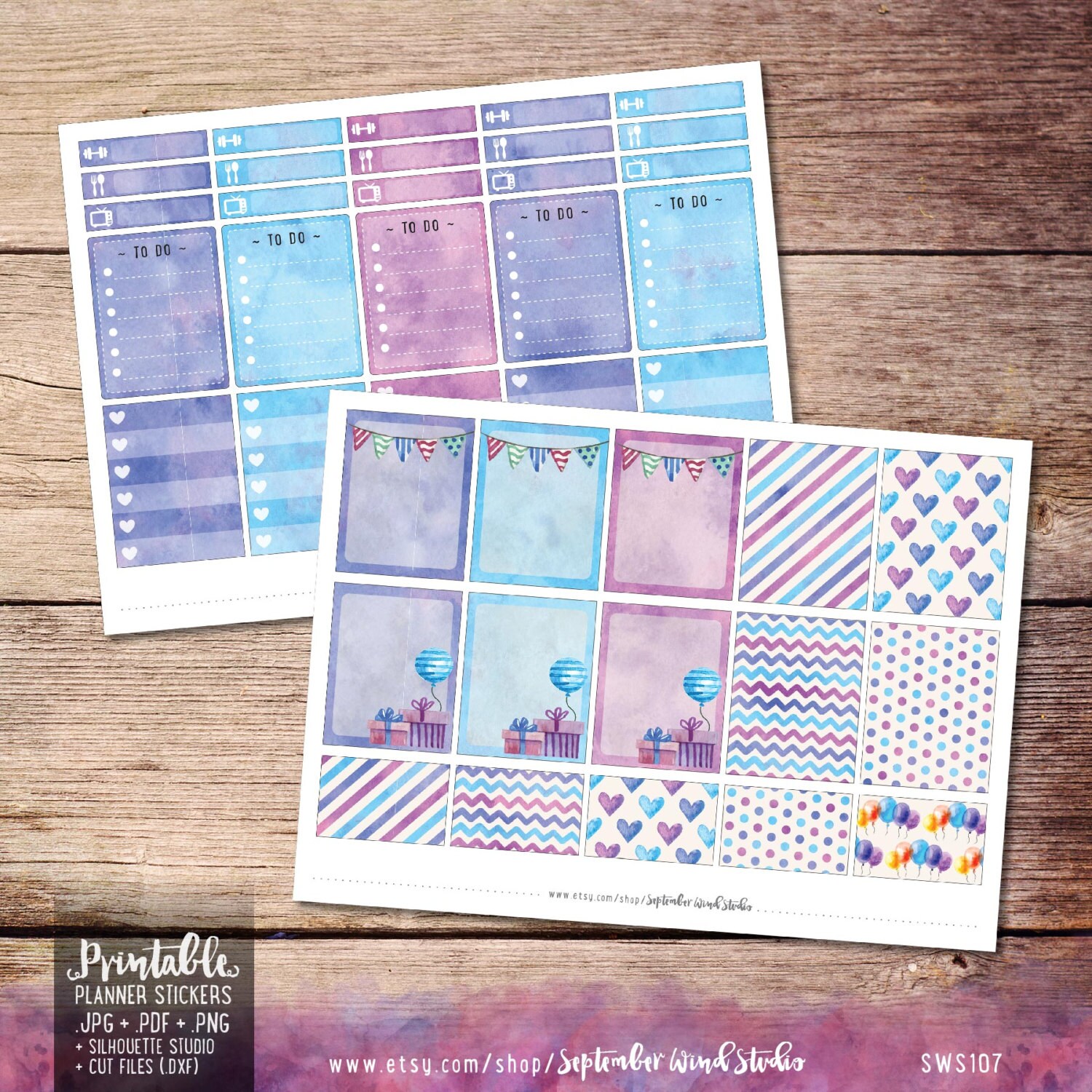 Birthday Printable Planner Stickers Birthday Stickers Weekly - Etsy