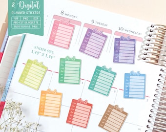 Meals Planner Stickers: Printable & Digital (PDF, Cricut PNG, Silhouette Studio, Pre-Cropped PNG for Goodnotes)
