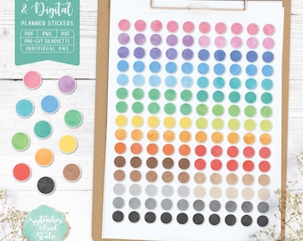 Circle Planner Stickers: Printable & Digital (PDF, Cricut, Silhouette Studio, Pre-Cropped PNG for Goodnotes)