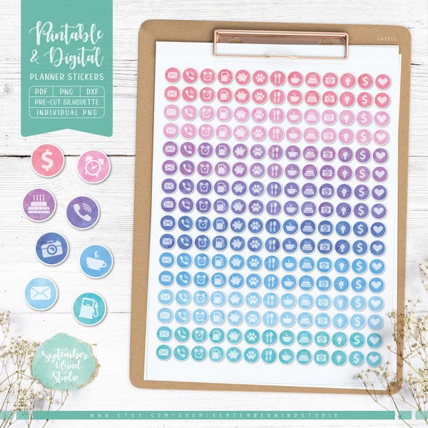 Free Printable Icon Stickers Etsy