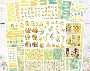 Lemonade Planner Stickers: Printable & Digital (PDF, Cricut, Silhouette Studio, Pre-Cropped PNG for Goodnotes)